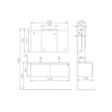 Badkamermeubel Solid Surface Milano 120 centimeter