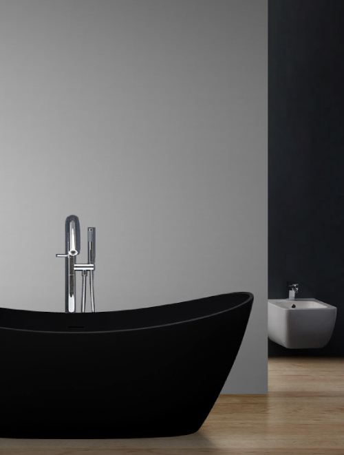 Vrijstaand Solid Surface bad BS-526 Zwart