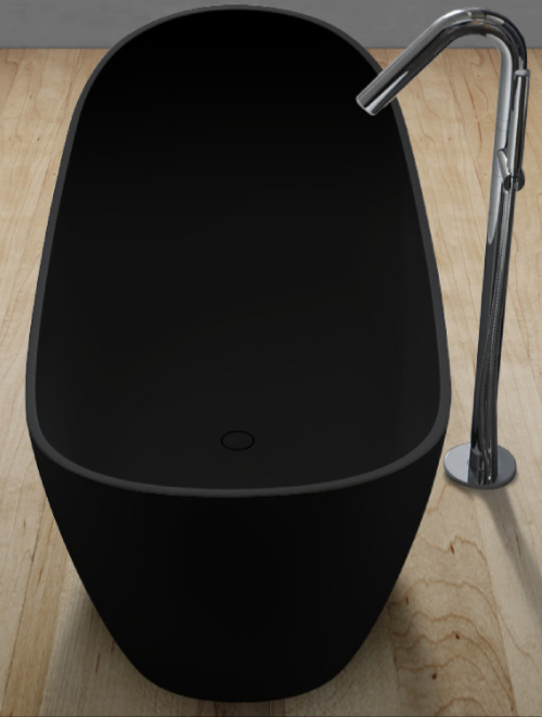 Vrijstaand Solid Surface bad BS-526 Zwart