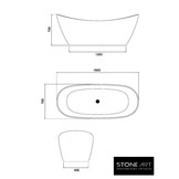 Vrijstaand Solid Surface bad BS-526 Zwart