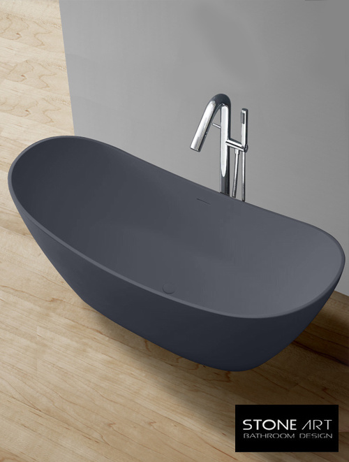 Vrijstaand Solid Surface bad BS-526 Grijs