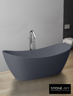 Vrijstaand Solid Surface bad BS-526 Grijs