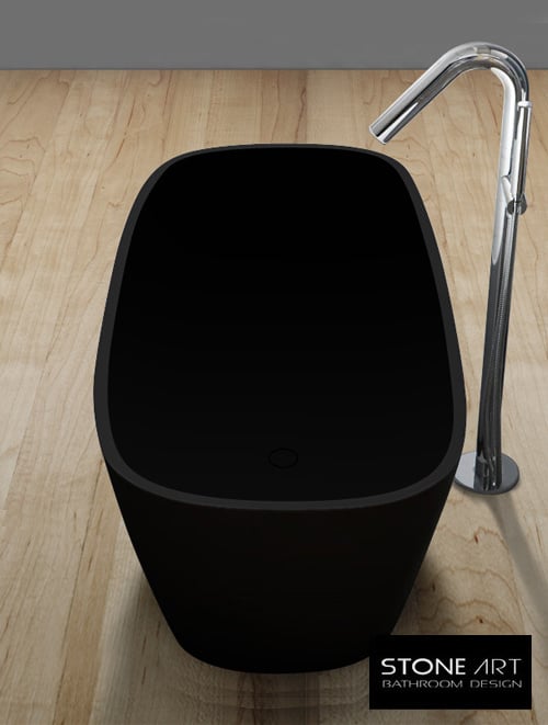 Vrijstaand Solid Surface bad BS-528 Zwart