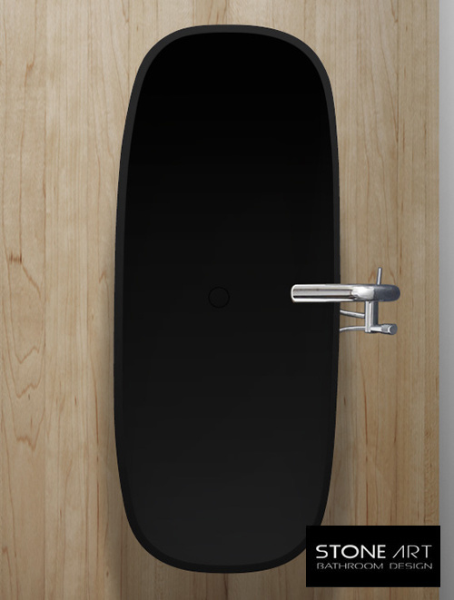 Vrijstaand Solid Surface bad BS-528 Zwart