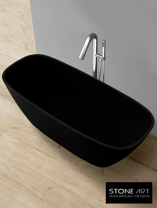 Vrijstaand Solid Surface bad BS-528 Zwart