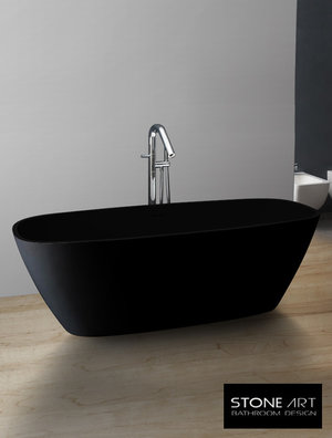 Vrijstaand Solid Surface bad BS-528 Zwart