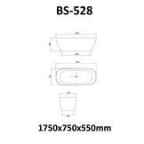 Vrijstaand Solid Surface bad BS-528 Grijs