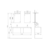 Badkamermeubel Solid Surface Milano 140 centimeter