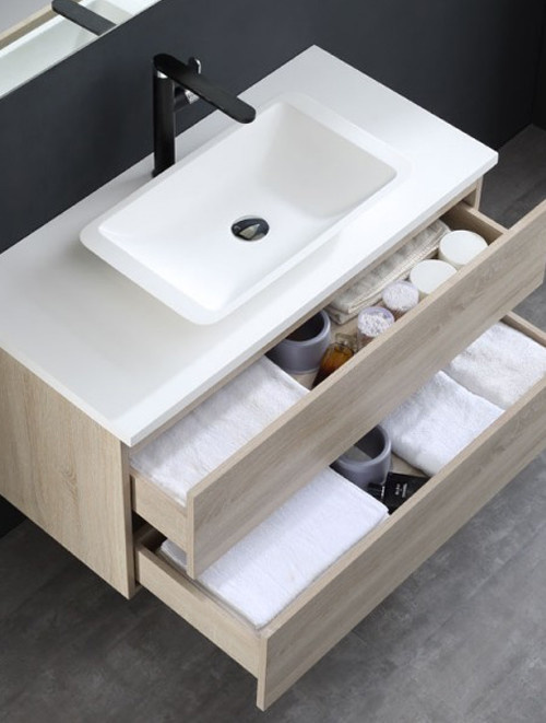 Badkamermeubel Solid Surface Brugge Deluxe 100 centimeter