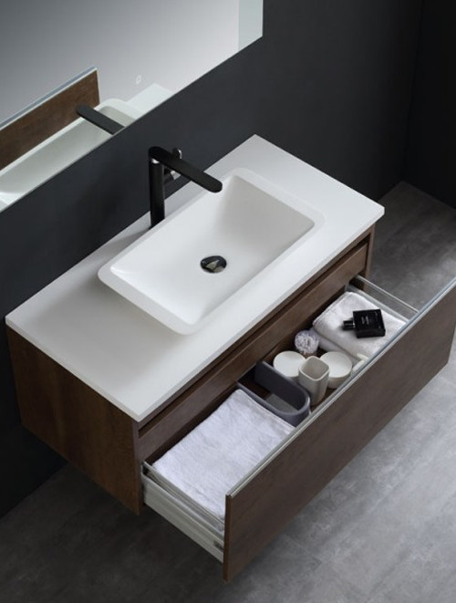 Badkamermeubel Solid Surface Milano Deluxe 100 centimeter