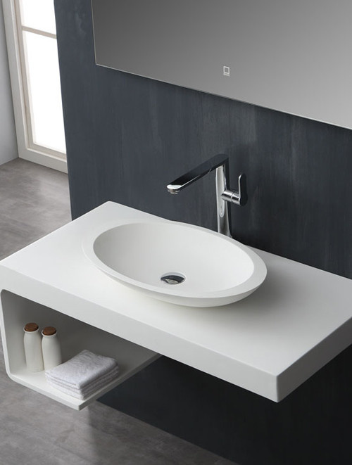 Wastafel Set LQ610 Solid Surface 100 centimeter