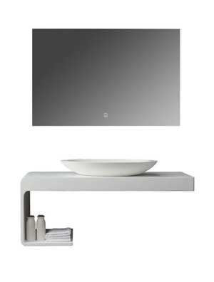 Wastafel Set LQ610 Solid Surface 100 centimeter