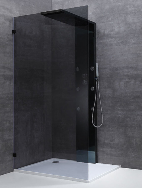 Inloopdouche Smokeglas Zwart