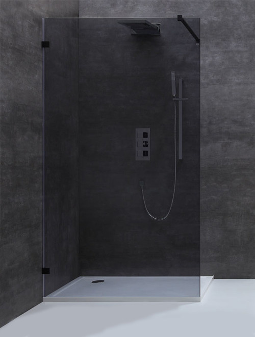 Inloopdouche Smokeglas Zwart