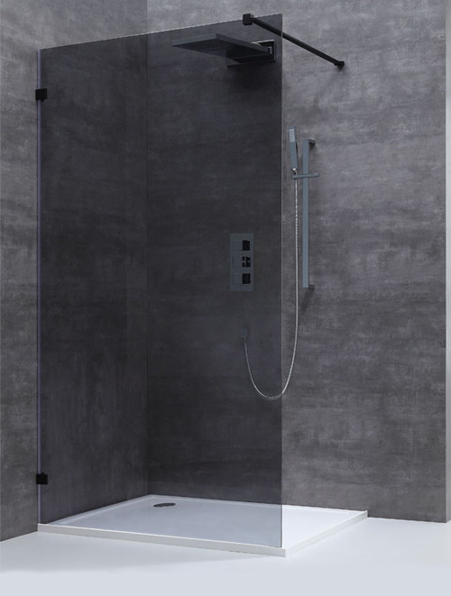 Inloopdouche Smokeglas Zwart