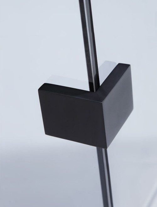 Inloopdouche Smokeglas Zwart met zijpaneel