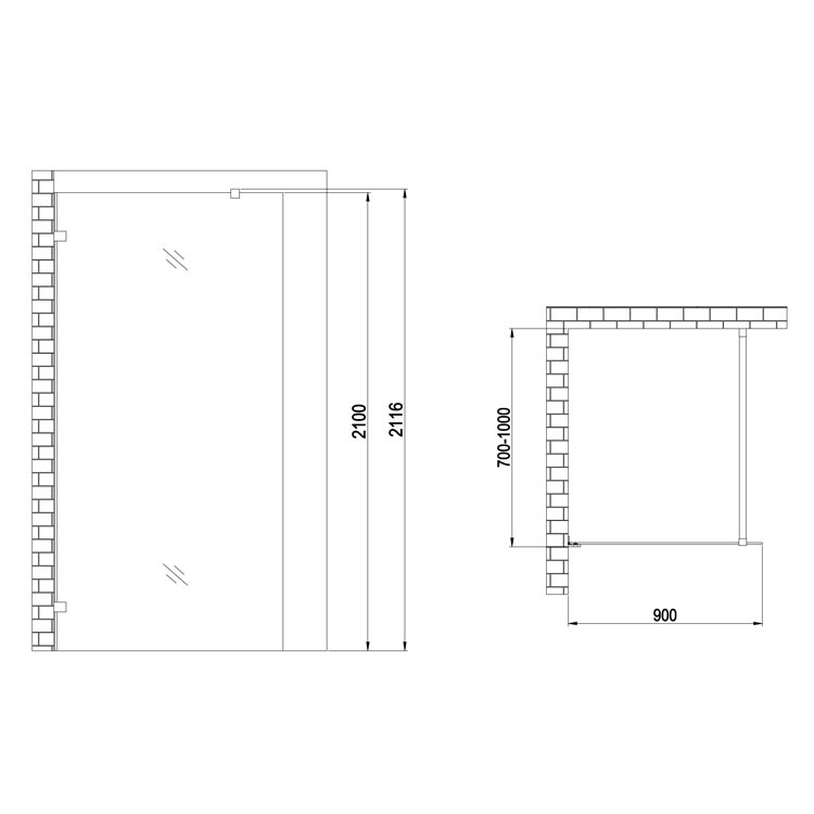 Inloopdouche Helder Glas Chroom
