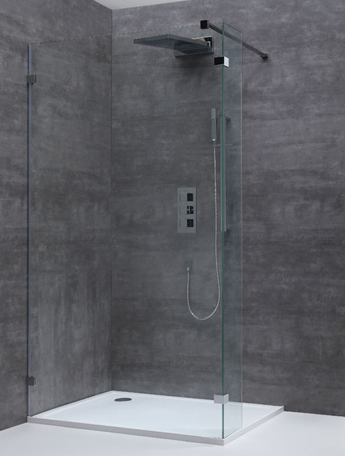 Inloopdouche Helder Glas Chroom met zijpaneel