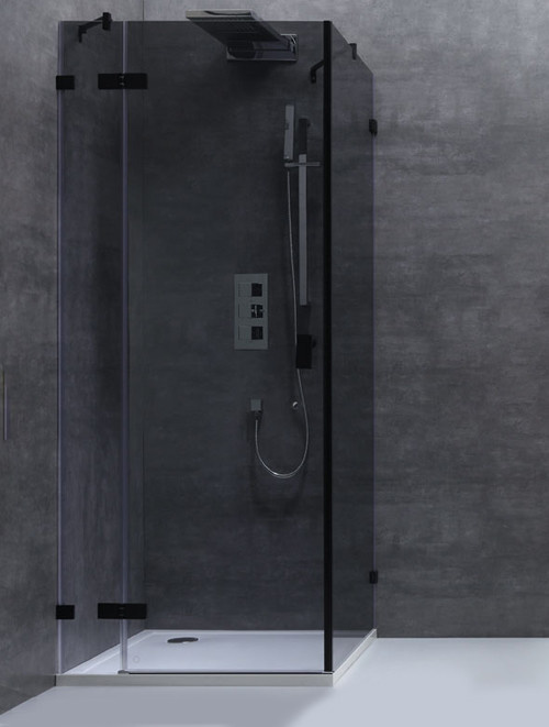 Inloopdouche AWT LAS serie Zwart Glas