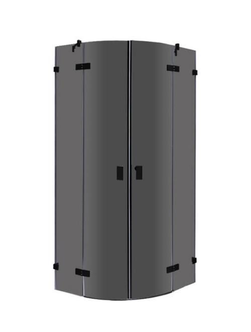 Inloopdouche AWT LAR serie Zwart Glas