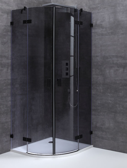 Inloopdouche AWT LAR serie Zwart Glas