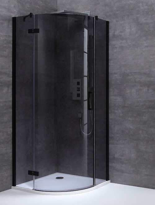 Inloopdouche AWT LBR serie Zwart Glas