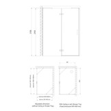 Inloopdouche AWT LBS serie Zwart Glas