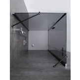 Inloopdouche AWT LBS serie Zwart Glas