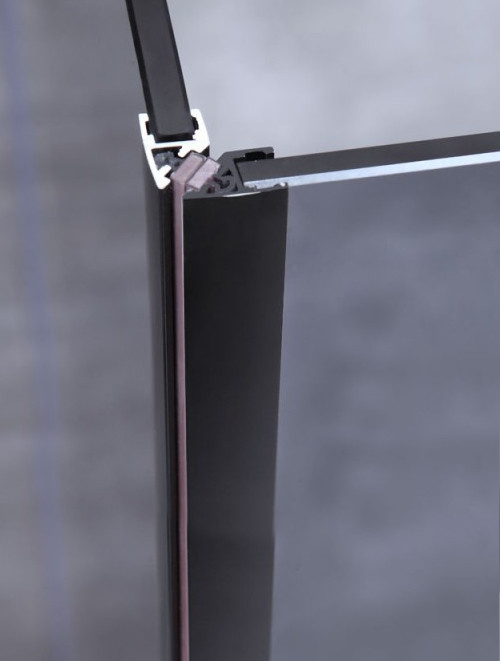 Inloopdouche AWT LBS serie Zwart Glas