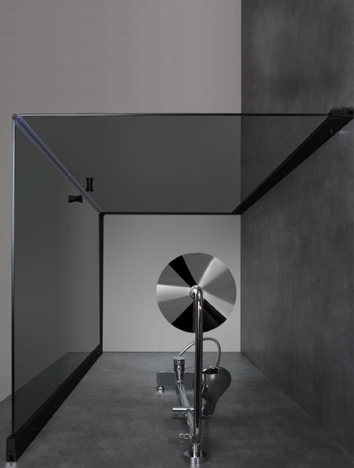 Inloopdouche AWT LCS serie Zwart Glas