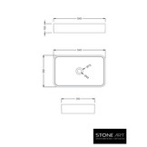 StoneArt Solid Surface Waskom LC111 Zwart (exclusief kraan)
