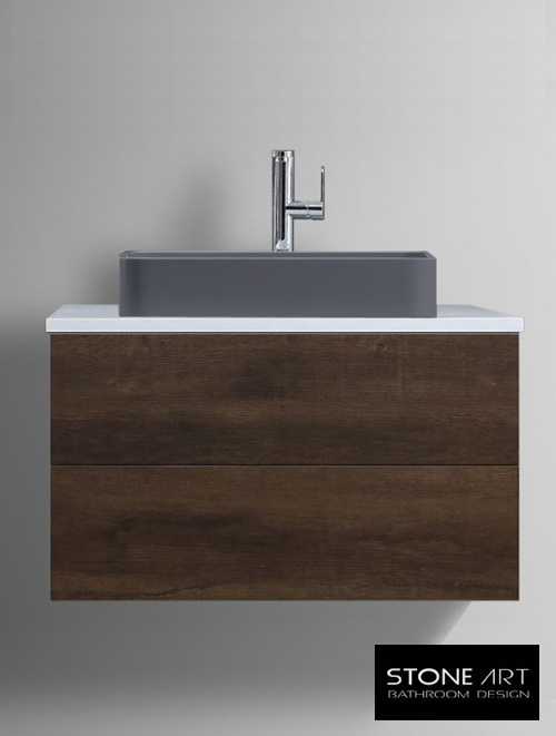 StoneArt Solid Surface Waskom LC111 Grijs (exclusief kraan)