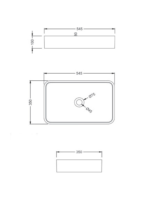 StoneArt Solid Surface Waskom LC111 Grijs (exclusief kraan)
