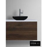 StoneArt Solid Surface Waskom LC115 Zwart (exclusief kraan)