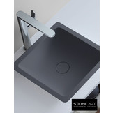 StoneArt Solid Surface Waskom LC115 Grijs (exclusief kraan)