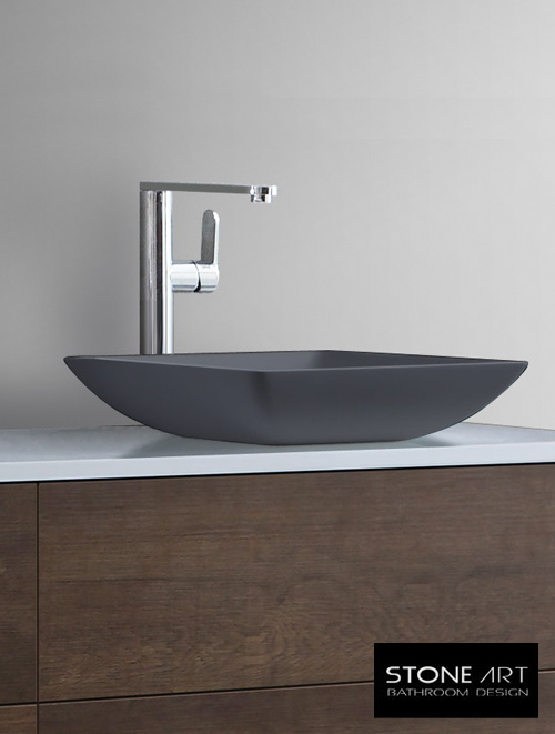 StoneArt Solid Surface Waskom LC115 Grijs (exclusief kraan)