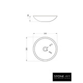 StoneArt Solid Surface Waskom LC116 Grijs (exclusief kraan)