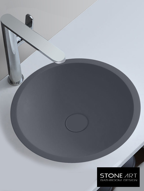 StoneArt Solid Surface Waskom LC116 Grijs (exclusief kraan)