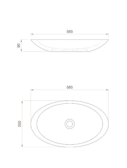 StoneArt Solid Surface Waskom LC117 (exclusief kraan)