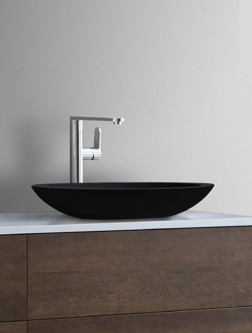 StoneArt Solid Surface Waskom LC117 Zwart (exclusief kraan)