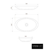 StoneArt Solid Surface Waskom LC117 Zwart (exclusief kraan)