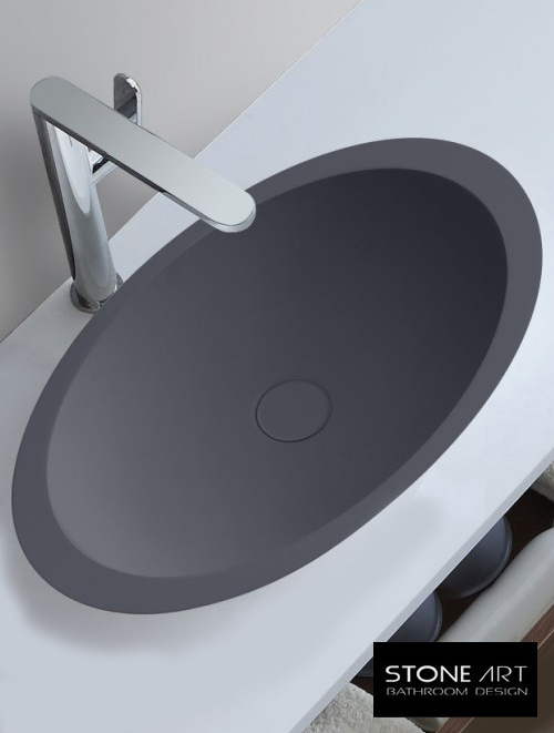 StoneArt Solid Surface Waskom LC117 Grijs (exclusief kraan)