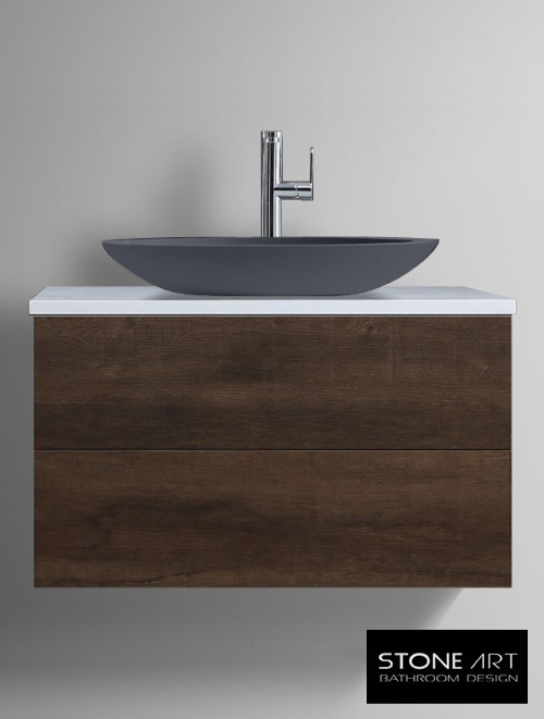 StoneArt Solid Surface Waskom LC117 Grijs (exclusief kraan)