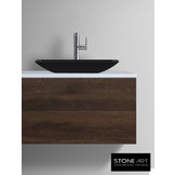 StoneArt Solid Surface Waskom LC118 Zwart (exclusief kraan)