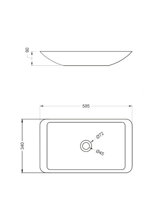 StoneArt Solid Surface Waskom LC118 Grijs (exclusief kraan)