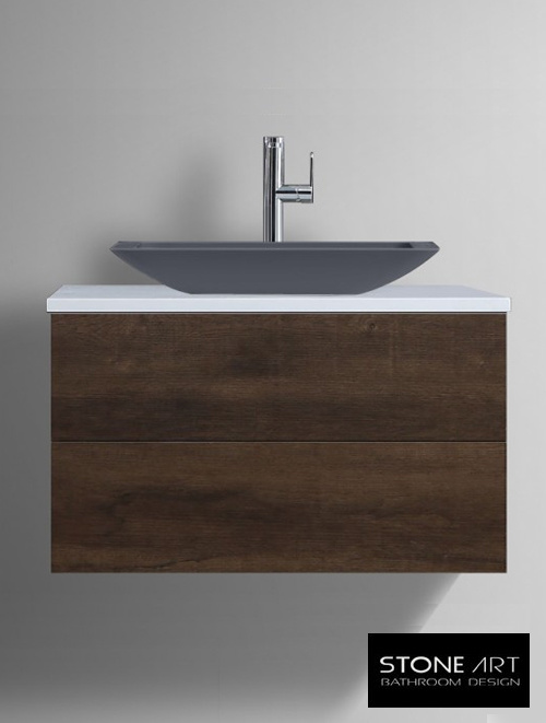 StoneArt Solid Surface Waskom LC118 Grijs (exclusief kraan)