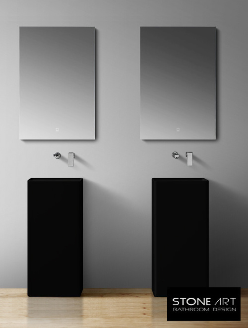 Staande wastafel StoneArt LZ507 Zwart (exclusief kraan)