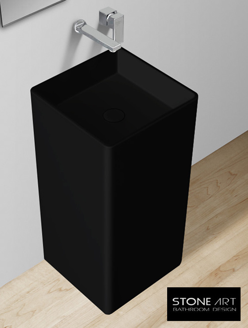 Staande wastafel StoneArt LZ507 Zwart (exclusief kraan)