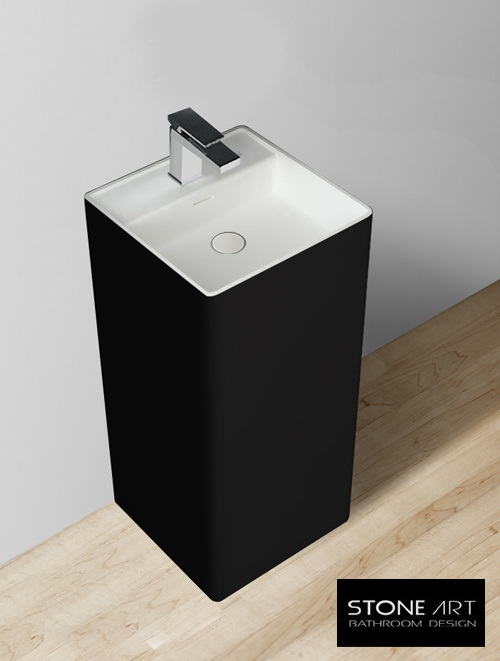 Staande wastafel StoneArt LZ512 Zwart (exclusief kraan)