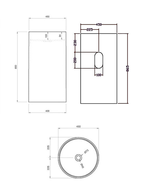 Staande wastafel StoneArt LZ508 Zwart (exclusief kraan)